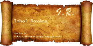 Imhof Roxána névjegykártya