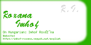 roxana imhof business card